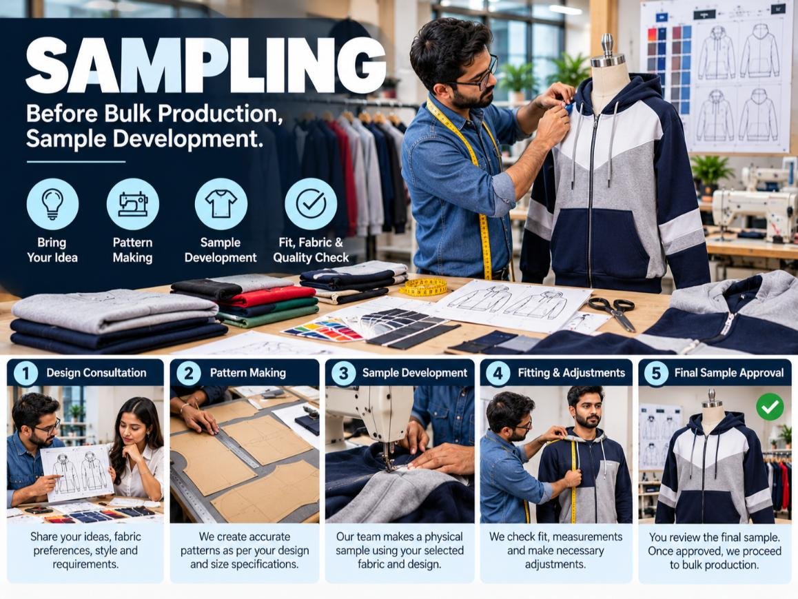 Sampling process at WOZTY's garment manufacturing facility
