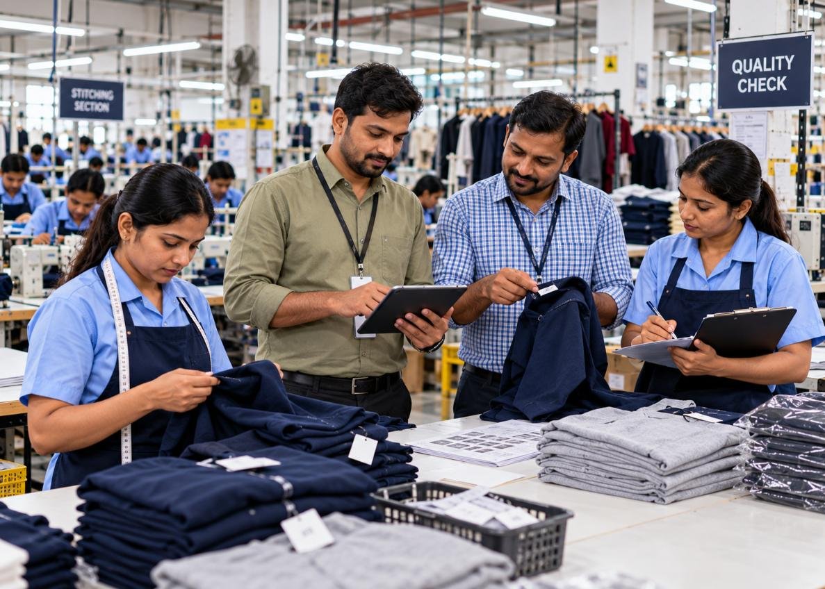 Team at WOZTY's garment manufacturing facility